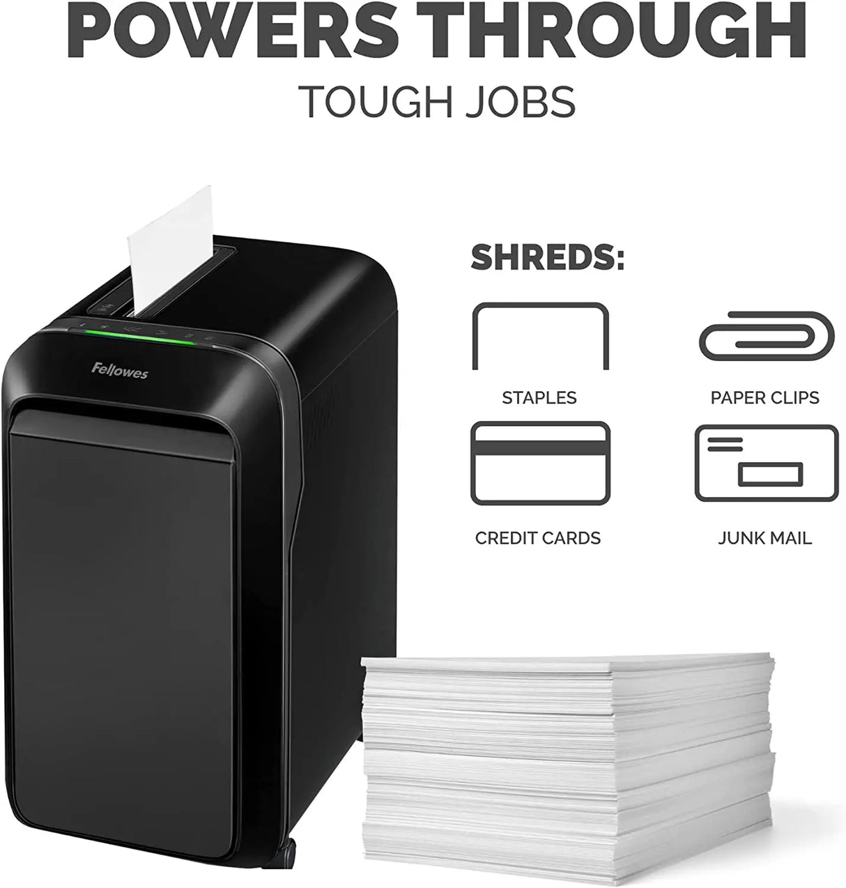 ‎Powershred LX22M 20-Sheet 100% Jam-Proof Micro Cut Paper Shredder for Office and Home, Black 5263501