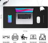 Leather Desk Pad Protector,Mouse Pad,Office Desk Mat, Non-Slip PU Leather Desk Blotter,Laptop Desk Pad,Waterproof Desk Writing Pad for Office and Home (Black,31.5" X 15.7")