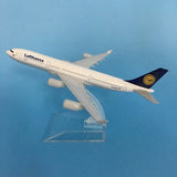 16Cm Lufthansa Airbus A340 Plane Model Airplane Model Airbus Aircraft Model 1:400 Diecast Metal Airplanes Plane Toy
