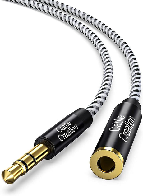 3.5Mm Headphone Extension Cable,  3.5Mm Male to Female Stereo Audio Cable for Phones, Headphones, Speakers, Tablets, Pcs, MP3 Players and More, (10Ft/3M)