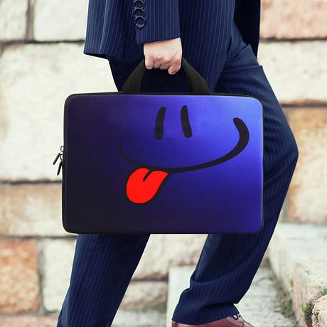 Smile 14 15 15.4 15.6 Inch Laptop Handle Bag Computer Protect Case Pouch Holder Notebook Sleeve Neoprene Cover Soft Carring Travel Case for Dell Lenovo Toshiba HP Chromebook ASUS Acer ICB-05