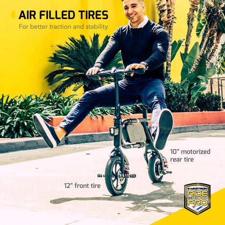 Swagcycle Pro Pedal-Free App-Enabled Folding Electric Bike with USB Port to Charge on the Go