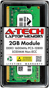 2GB DDR3 1600Mhz PC3-12800 CL11 SODIMM 204-Pin Non-Ecc SO-DIMM Laptop, Notebook RAM Memory Module