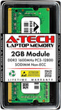 2GB DDR3 1600Mhz PC3-12800 CL11 SODIMM 204-Pin Non-Ecc SO-DIMM Laptop, Notebook RAM Memory Module