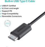 45W USB-C Charger with Attached 6Ft Long Cable, PD.3[USB-IF Certified], Compact Super Fast Charger Type C for Macbook, Dell XPS, Surface Go, Iphones, Galaxy(Not Ideal for Note10/S10/10+Pps)