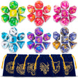 DND Dice Set, 42Pcs Polyhedral Dice D&D Dice with 6 Blue Drawstring Bags, 6 Complete Double-Colors Dice Sets for Dungeons and Dragons RPG MTG Table Games Etc