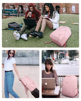 Travel Laptop Backpack Women 17.3 Inch Laptop Backpack Water Resistant Casual Daypack Large Backpack for Business Work Computer Backpack College Bookbag Women Pink