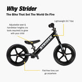 12” Sport Bike - No Pedal Balance Bicycle for Kids 18 Months to 5 Years - Includes Safety Pad, Padded Seat, Mini Grips & Flat-Free Tires - Tool-Free Assembly & Adjustments