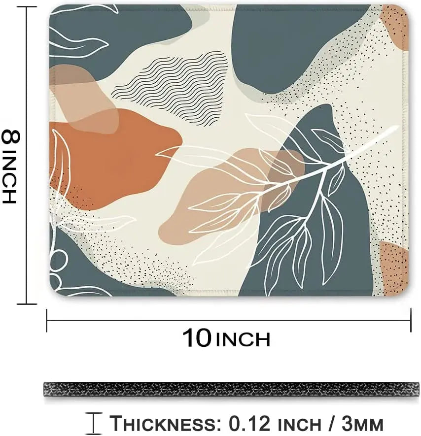 Mouse Pad, Square Anti-Slip Rubber Gaming Mousepad, Premium-Textured & Waterproof Mouse Mat with Stitched Edge, Cute Office Mouse Pads for Women Men Computer Laptop, 10" X 8", Abstract Art