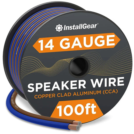 14 Gauge Speaker Wire 100 Ft Cable, 14 AWG Speaker Wire Cable, True Spec Soft Touch Cables | Great Use for Car Audio Speaker Wire, Stereos, Home Theater Speakers, Surround Sound
