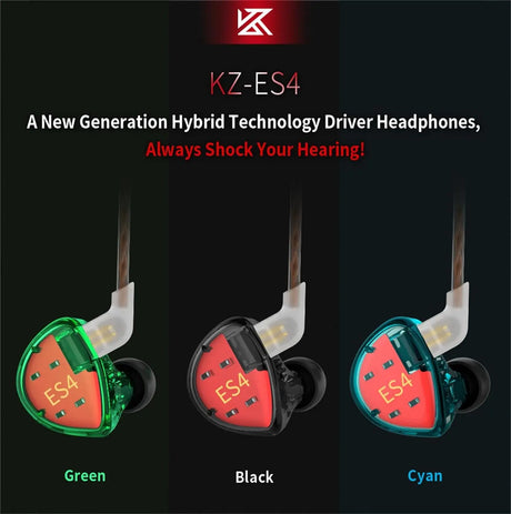 ES4 Wired Earbuds Extra Bass High Fidelity in Ear Monitor Earbuds 1Dd 1Ba Drivers Hybrid Technology IEM Earphones Wired  Headphones for Gaming Video Music (Black with Mic)