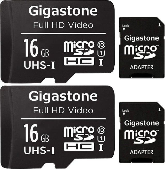 16GB 2-Pack Micro SD Card, FHD Video, Surveillance Security Cam Action Camera Drone, 85Mb/S Micro SDHC UHS-I U1 Class 10