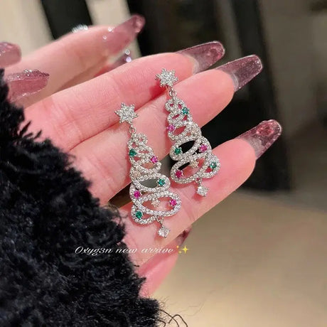 2023 New Trendy Statement Christmas Tree Earrings for Women Delicate Fashion Personality Sweet Versatile Christmas Earrings