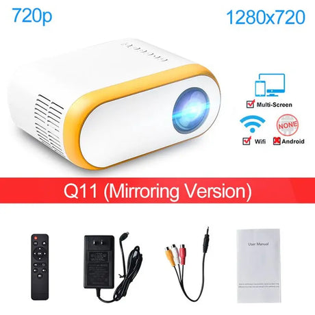 Q11 Mini Portable Projector Native 1280 X 720P for Home Theatre Airplay Maircast Smart Phone Multimedia LED Video Beamer