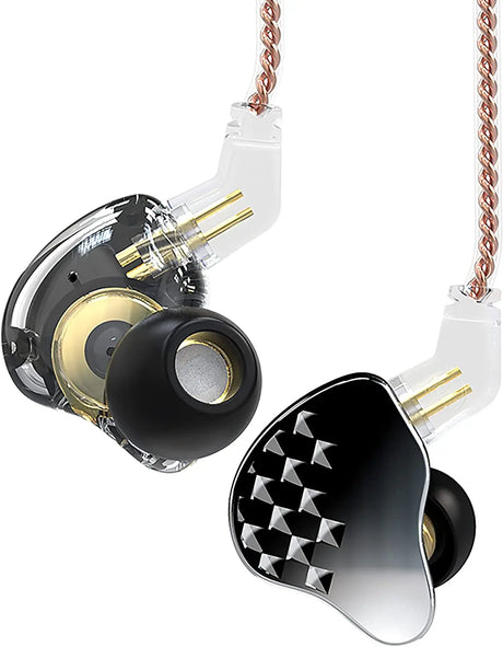 KBEAR Robin IEM, Stereo Wired in Ear Monitor Headphones, Powerful Resolution 1DD+4BA Hybrid Hifi Earphone Earbudss, Noise Isolating In-Ear Earphones with Detachable Cable 0.78Mm 2Pin (No Mic, Black)