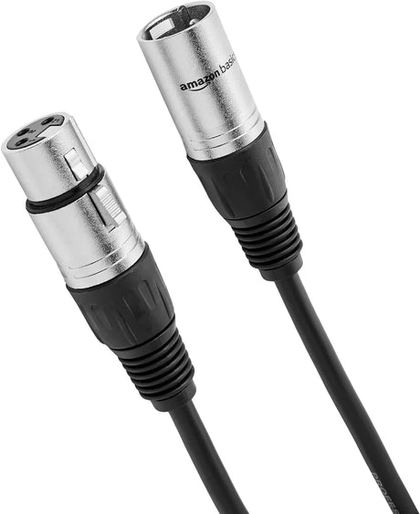 XLR Microphone Cable for Speaker or PA System, All Copper Conductors, 6MM PVC Jacket, 10 Foot, Black