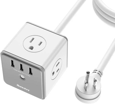 4 Outlets Surge Protector, 3 USB Ports 5V/2.4A, 5-Foot Heavy Duty Extension Cord, SMC407