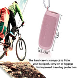 Silicone Carrying Travel Case for JBL FLIP 5 Waterproof Portable Bluetooth Speaker with Extra Carabiner - Pink