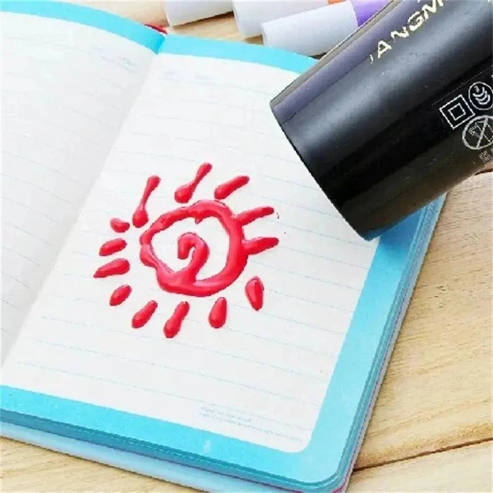 6Pcs Magic Popcorn Pens Puffy 3D Art Safe Pen for Greeting Birthday Cards Kids Bubble Pen Diy Handmade Cotton Pen Kids Gifts