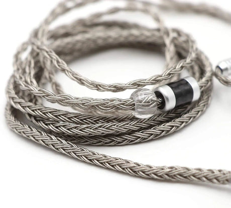 Zonie 16 Core Silver Plated IEM Cable, SPC Earphone Cable, for BL03 TRN V90 V80 AS10 ZS10 ZS6 ES4 ZST ZSR Iems (2Pin-0.78Mm, 3.5Mm, Grey)