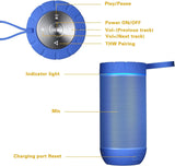 X26 Bluetooth Speaker, IPX4 Waterproof Speakers 360° HD Surround Sound with Punchy Bass, Wireless Dual Pairing, 24H Playtime, Portable Speaker for Shower, Home, Outdoor, Camping, Beach - Blue