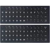 2PCS Universal English Keyboard Stickers, Matte Replacement English Keyboard Stickers with White Font on Black Background for Laptops and Desktops, Keyboard Alphabet Stickers