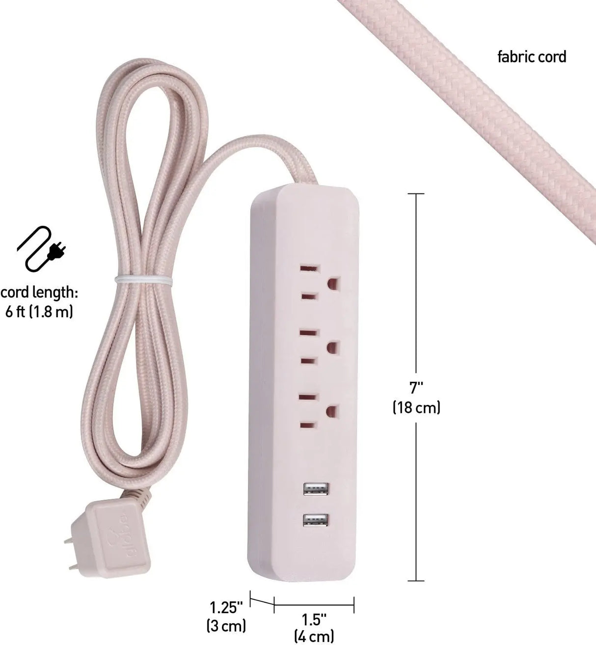 - 78257 Designer Series Power Strip, Rose 3 Outlet