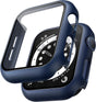 2 Pack Hard Case Designed for Apple Watch Se/Series 6/5/4 44Mm with 9H Tempered Glass Screen Protector, [Touch Sensitive] [Full Coverage] Slim Bumper Protective Cover 44Mm, Blue
