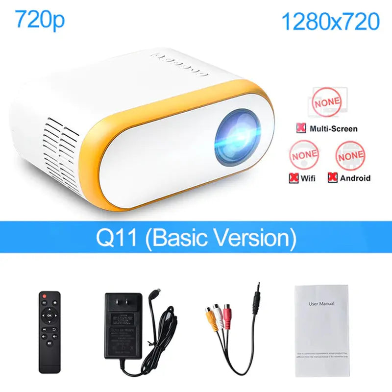 Q11 Mini Portable Projector Native 1280 X 720P for Home Theatre Airplay Maircast Smart Phone Multimedia LED Video Beamer