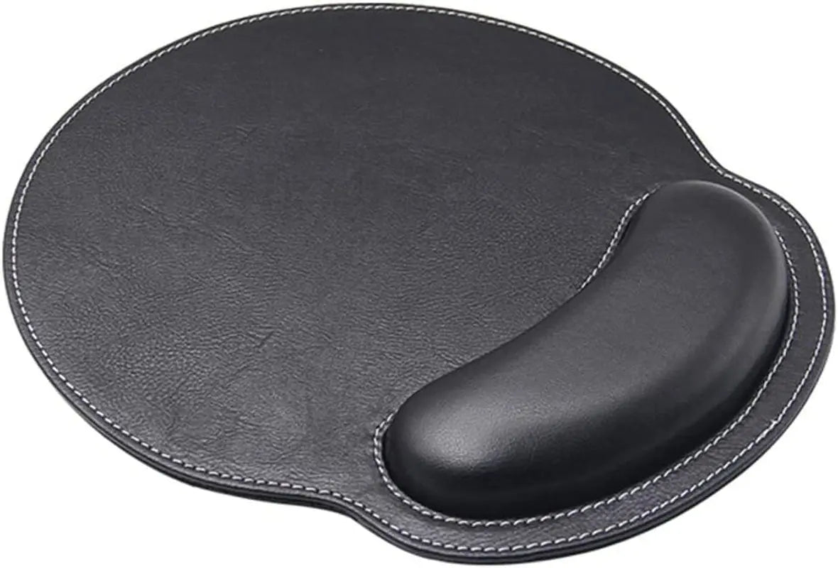 Ergonomic PU Leather Mouse Pad with Wrist Support,Comfort Memory Foam,Waterproof Surface，Non- Slip Rubber Base for Computer Laptop & Mac,Lightweight Rest for Home,Office & Travel (Black)