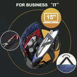 15 Inch Super Slim Laptop Backpack Men anti Theft Waterproof Backpack Light Smart Business Computer Backpack Casual Daypack Black