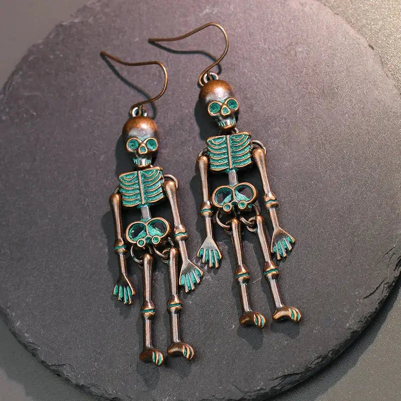Vintage Punk Skeleton Skull Dangle Earrings for Women Goth Halloween Jewelry Party Gifts Aretes De Mujer Modernos 2022 Wholesale
