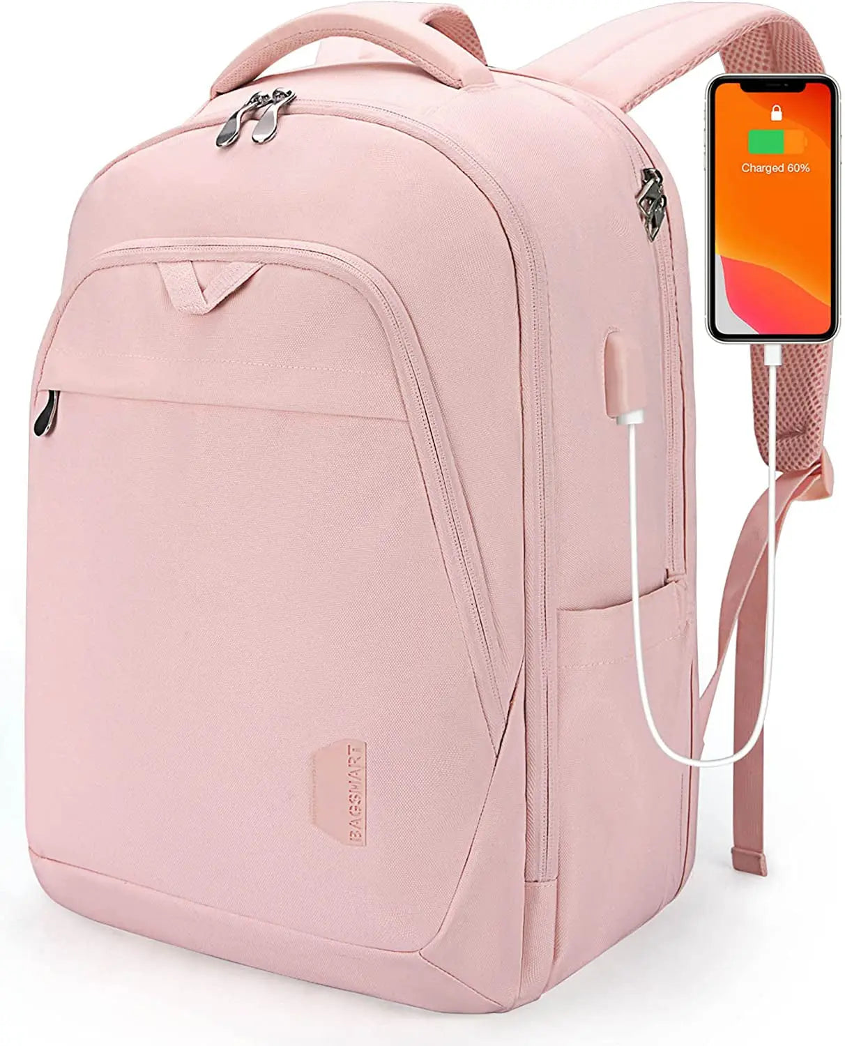 Travel Laptop Backpack Women 17.3 Inch Laptop Backpack Water Resistant Casual Daypack Large Backpack for Business Work Computer Backpack College Bookbag Women Pink