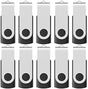 10-Pack  16GB USB 2.0 Flash Memory Stick Swivel Thumb Drives for Universal Data Storage at Home & the Office (Black)
