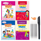 4 Books + Pen Magic Copy Book Free Wiping Children'S Kids Writing Sticker Practice English Copybook for Calligraphy Montessori