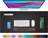 Leather Desk Pad Protector,Mouse Pad,Office Desk Mat, Non-Slip PU Leather Desk Blotter,Laptop Desk Pad,Waterproof Desk Writing Pad for Office and Home (Black,31.5" X 15.7")