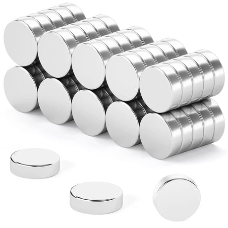 50 Pieces Magnets for Whiteboard, Small Magnets, Mini Magnets, Tiny Magnets, Fridge Magnets, Magnets for Fridge, Premium Brushed Nickel Refrigerator Magnets, Magnets for Crafts