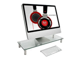 Multimedia Desktop Stand 27.5" X 9.5" - Stand & Riser, Laptop Stand, Desktop TV Stand, Dual Monitors W/ Height Adjustable Legs - Workstream