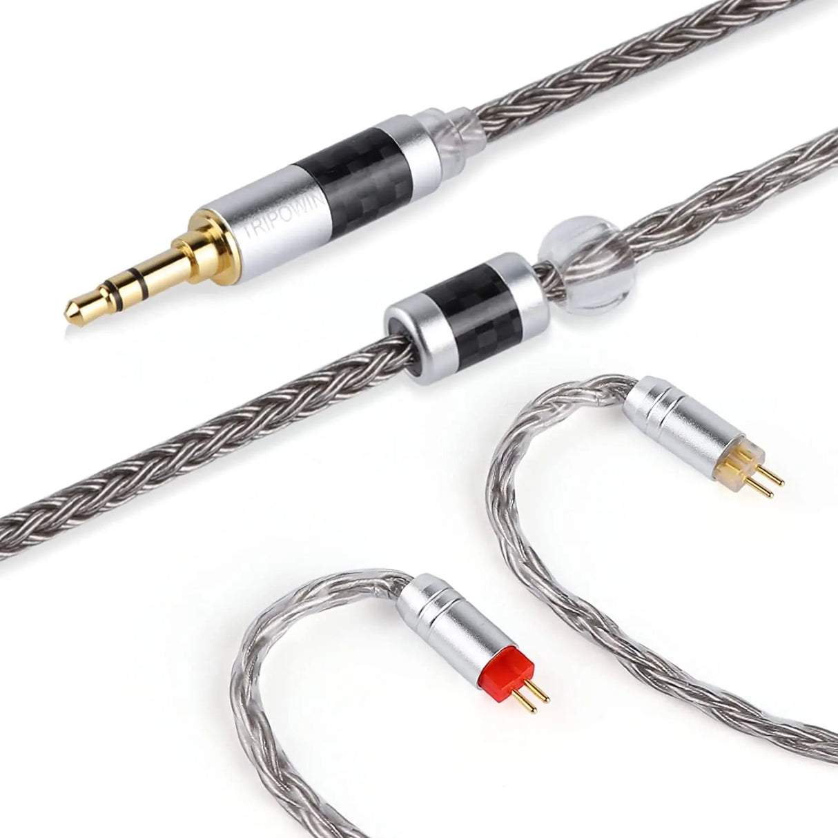 Zonie 16 Core Silver Plated IEM Cable, SPC Earphone Cable, for BL03 TRN V90 V80 AS10 ZS10 ZS6 ES4 ZST ZSR Iems (2Pin-0.78Mm, 3.5Mm, Grey)