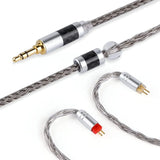 Zonie 16 Core Silver Plated IEM Cable, SPC Earphone Cable, for BL03 TRN V90 V80 AS10 ZS10 ZS6 ES4 ZST ZSR Iems (2Pin-0.78Mm, 3.5Mm, Grey)