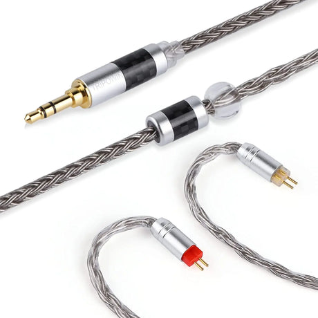 Zonie 16 Core Silver Plated IEM Cable, SPC Earphone Cable, for BL03 TRN V90 V80 AS10 ZS10 ZS6 ES4 ZST ZSR Iems (2Pin-0.78Mm, 3.5Mm, Grey)