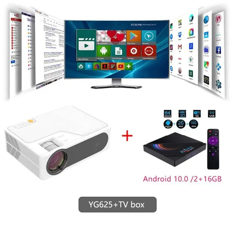 YG625 Projector LED LCD Native 1080P 7000 Lumens Support Bluetooth Full HD USB Video 4K Beamer for Home Cinema Theater