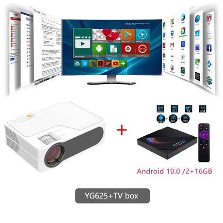 YG625 Projector LED LCD Native 1080P 7000 Lumens Support Bluetooth Full HD USB Video 4K Beamer for Home Cinema Theater