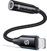 [Apple MFI Certified] Iphone Headphone Adapter,  Iphone Aux Jack Adapter, Lightning to 3.5Mm Dongle for Iphone 14/13/12/11 Pro Max/Pro/Plus/Mini/Xr/Xs/8/7 Plus-Black 10Cm