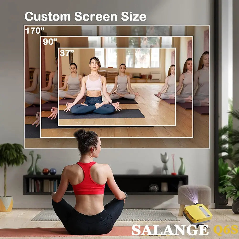Q6S Video Projector for Movie Home Cinema Full HD 1080P Supported Airplay Movie Beamer Wifi Android 10 TV BOX Optional