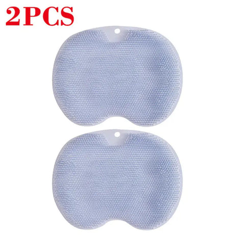 2 PCS Exfoliating Shower Massage Scraper Back Massage Brush Silicone Foot Scrubber Suction Cup Non-Slip Bath Mat Body Cleansing