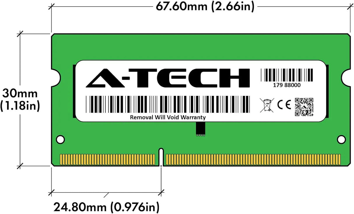 2GB DDR3 1600Mhz PC3-12800 CL11 SODIMM 204-Pin Non-Ecc SO-DIMM Laptop, Notebook RAM Memory Module