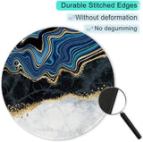[20% Larger Mouse Pad with Stitched Edge, Premium-Textured Mouse Mat Waterproof Non-Slip Rubber Base round Mousepad for Office Gaming PC Laptop 8.7×8.7 Inches, Abstract Art Marble
