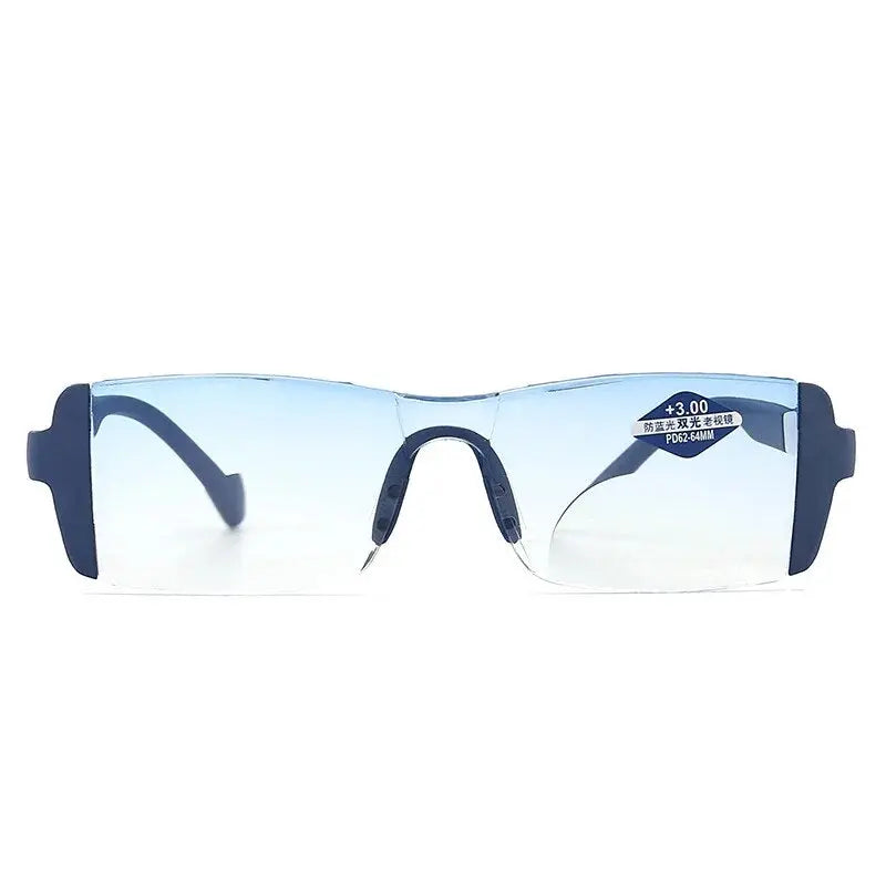 Bifocal Reading Glasses Fashion Presbyopic Glasses Far and near Glasses +1.0 to +4.0 Anti-Blue Light Mens Glasses Transparent