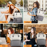 Laptop Backpack for Women Fashion Business Computer Backpacks Travel Bags Purse Doctor Nurse Work Backpack with USB Port, Fits 17-Inch Laptop Beige Grey